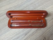 Zestaw pismienniczy pióro i długopis drewno różane