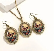 Zestaw biżuterii w kolorze starego złota Vintage Nowe