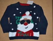 93* dunnes stores Świąteczny sweter zabawny Mikołaj 3/4 lat_ 104 cm