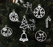 Zestaw 12 sztuk ozdób świątecznych biały złoty czerwony