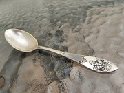 zabytkowa piękna posrebrzana łyrzeczka Polska