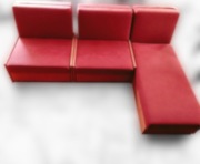 Narożnik z funkcją spania + poduszki; 3 segmenty stan B DOBRY; TRANSPORT