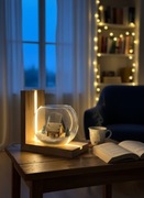 Lampa drewniana świąteczna, lampka nocna, lampka świąteczna