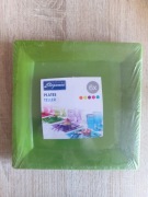 Talerze plastikowe zielone 6szt wytrzymałe (73)