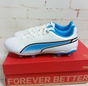 Puma King Match FG/AG Buty Piłkarskie Lanki Białe niebieskie Sportowe R. 38