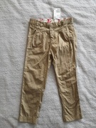 Nowe eleganckie bawełniane beżowe spodnie H&M 116