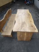 Dębowy stół ława ławka drewniana meble ogrodowe 