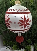 Bombka szklana wisior skandynawski ręcznie dmuchana i dekorowana !Wz53