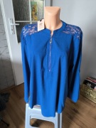 Moyabo koszula tunika damska XXL niebieska zamek koronka