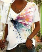 Bluzka top shirt serek ważka r. XL luźna wygodna