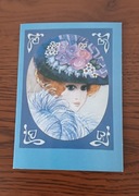 Śliczna kartka "Dama w kapeluszu"