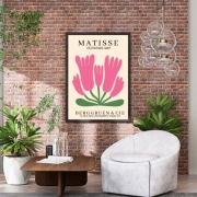 Plakat Henri Matisse, Różowa botaniczna grafika A3
