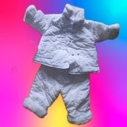 Ciepła kurteczka+spodnie do chrztu 