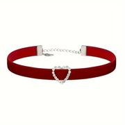 Choker z serduszkiem z kryształków + woreczek z organzy