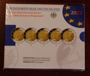 Niemcy 2022, Zestaw 5 x 2 euro, Erasmus