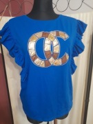 Bluzka chabrowa bawelniana falbanka przecena LaPia