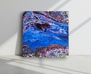 Abstrakcyjny obraz ręcznie malowany, nowoczesne obrazy do salonu 40x40cm