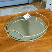 Taca lustrzana dekoracyjna LUCAS – złota z lustrem 33cm