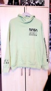 Bluza seledynowa H&M hoodie, nasa astro nerd rozmiar S
