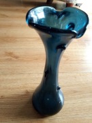 Wazon sękacz szkło kobaltowe Huta Ząbkowice vintage