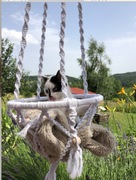 Huśtawka dla kota - boho makrama, własnoręcznie robiona 