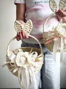 Koszyczek z uszami Boho wielkanocny dla dziecka Wielkanoc