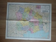 Polska mapa administracyjna 1969 rok 1 : 2 000 000 czasy PRL bdb stan 