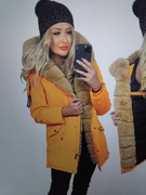 Kurtka zimowa żółta z futerkiem