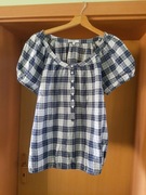 Bluzka damska 44/46 KappAal krótki rękaw bawełna kratka raglan super