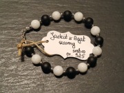 Bransoletka z Jadeitem i Czarnym agatem – kulka 8mm