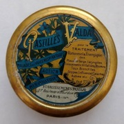 Lata 20, pudełko, puszka po tabletkach Pastilles Valda, Francja, Paryż