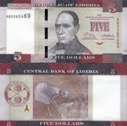 LIBERIA 5 DOLARÓW 2016 UNC