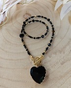 Naszyjnik Choker z Kamieni Naturalnych Onyks Spinel Hematyty 