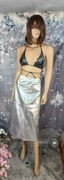 Spódnica srebrna midi/long M&S, rozmiar 48, metaliczna, elegancka
