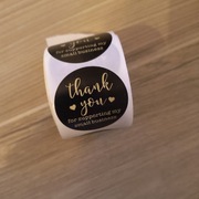 Naklejki Thank you dziękuję czarne 10 sztuk