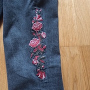 Spodnie dżins jeans szare haft  dziewczęce C&A 158