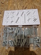 ZESTAW 200 szt. SPRĘŻYNEK ROZCIĄGAJĄCYCH I ŚCIĄGAJĄCYCH STALOWYCH POPULARNE