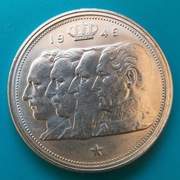 100 franków 1949 Belgia  Baldwin I /BELGIE/ Srebro 0,835 waga 18 g