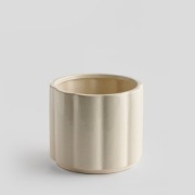 osłonka geometryczna z kamionki 21x21 beżowy połysk na prezent