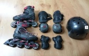 Rolki dziecięce + kask + komplet ochraniaczy
