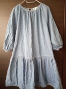 H&M SUKIENKA jeansowa z falbaną r. 50