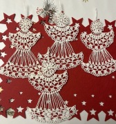 Dekoracje choinkowe 4 sztuk długość ok 15cm Ręcznie robione na szydełku 