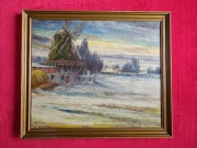 Stary obraz na płótnie sygnowany 