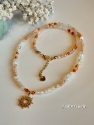 Kamienie naturalne Cytryn Karneol Kamień Słoneczny Naszyjnik Słońce 