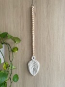 Mini łapacz snów girlanda korale koraliki piórko pióro liść listek