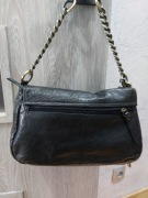 Torebka skórzana, modna z łańcuchem 