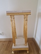 ANTYCZNY PIEDESTAŁ KWIETNIK Z MARMUROWYM BLATEM