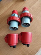 GNIAZDO PRZENOŚNE + Wtyczka PCV 16A 400v 3P+N+E 