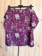 Bluzka damska L bordowa w kwiaty – lekka, elegancka, nowa