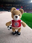 Miś FC Bayern Monachium, wykonany na szydełku 37cm! 